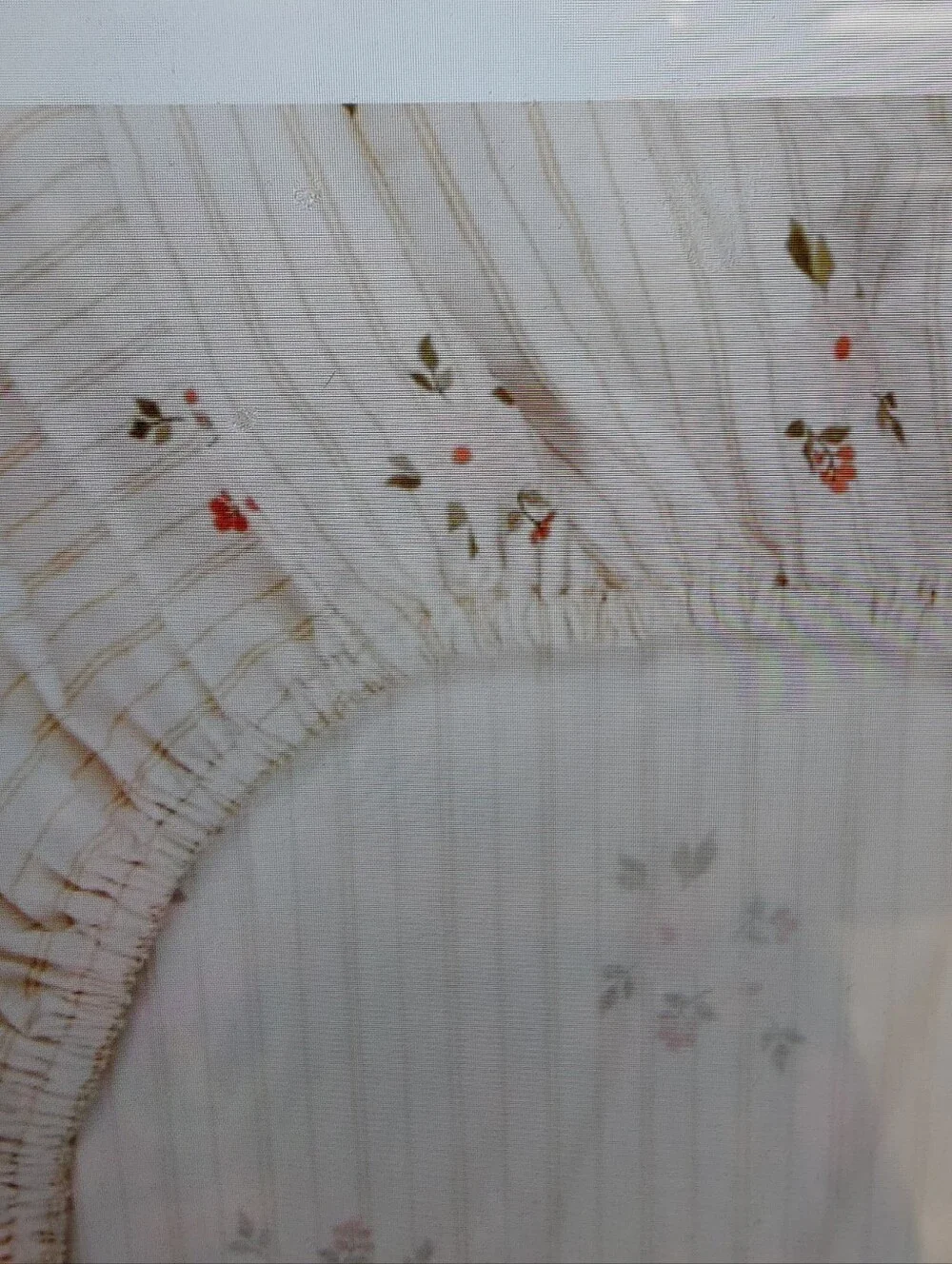 New!Y2K Gathre Floral Whimsical Stripe Cotton Full Sheet Set Cottagecore Chic